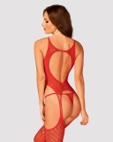 Bodystocking Sexy Din Dantela, Rosu, S/M/L, Obsessive