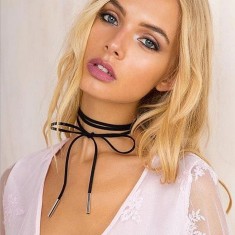 Choker Mystyle Fashion Black Snur - Colier elegant pentru gat - Black Delux