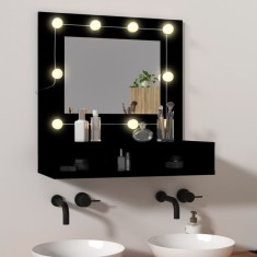 vidaXL Dulap cu oglindă și LED, negru, 60x31,5x62 cm 833520