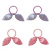 Set Elastice Păr, Frotte, Cu Fundițe, Roz și Lila, 4 Bucăți, Oem
