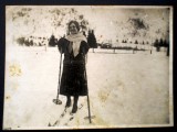 P.155 FOTOGRAFIE SCHI SKI INTERBELICA 11,7/8,6cm, Alb-Negru, Romania 1900 - 1950, Sport