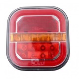Lampa Stop Neon+LED 12V 24V L2416/L2415, 4 Functii, Omologare E4, Distanta Suruburi 55mm