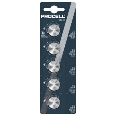 Set 5 baterii cu litiu Duracell Procell CR2016 foto