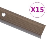 Gossi profile trepte in forma de l, 15 buc., maro, 90 cm, aluminiu