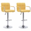 VidaXL Scaune de bar, 2 buc., galben, material textil