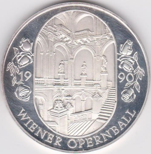 Jeton argint Casino AUSTRIA - 100 sch.1990 - Wiener Opernball - UNC