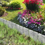 Bordura decor gradina Ivy efect piatra 10 buc 250 cm gri inchis [casa.pro] HausGarden Leisure, [casa.pro]