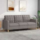 Gossi canapea cu 3 locuri, taupe, 180 cm, material textil