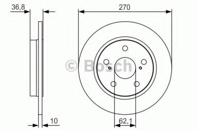 Disc frana TOYOTA AURIS (ZWE18, NZE18, ZRE18) (2012 - 2016) BOSCH 0 986 479 S64 foto