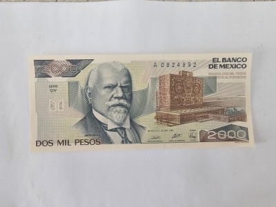 Mexic 2000 Pesos 1987 Noua foto