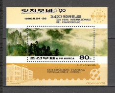 Coreea de Nord.1990 Expozitia filatelica RICCIONA:Pictura-Bl. SC.142 foto