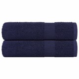 VidaXL Prosoape de baie 2 buc Bleumarin 100x150cm 360 g/m&sup2; 100% bumbac