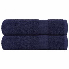 vidaXL Prosoape de baie 2 buc Bleumarin 100x150cm 360 g/m&sup2; 100% bumbac