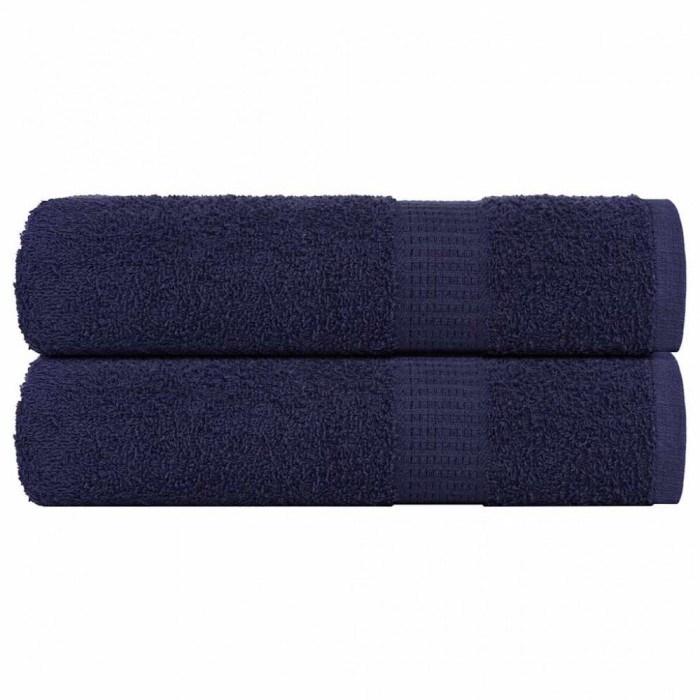vidaXL Prosoape de baie 2 buc Bleumarin 100x150cm 360 g/m&sup2; 100% bumbac