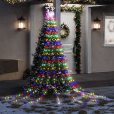 vidaXL Instalație brad de Crăciun 320 LED-uri, multicolor, 375 cm
