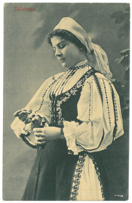 4791 - Ethnic woman SALISTEANCA, Sibiu, Romania - old postcard - used - 1909 foto