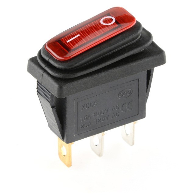 Intrerupator rectangular cu 2 pozitii, iluminat led, waterproof, pentru utilaje, off-road, atv, ssv, quad, scuter, motocicleta