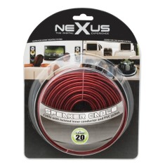 Cablu litat difuzor cu izolatie transparenta rosu negru- 2x1,00mm &sup2;, lungime 20m
