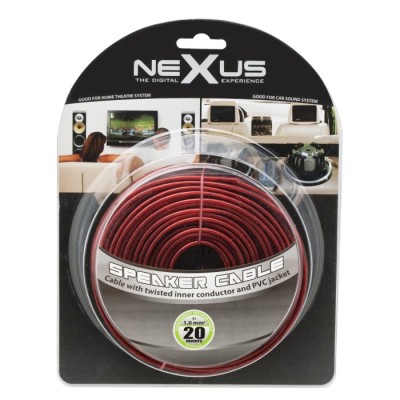 Cablu litat difuzor cu izolatie transparenta rosu negru- 2x1,00mm &amp;sup2;, lungime 20m foto