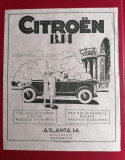 Reclama auto Citroen B14 / Atlanta Bucuresti / 24x19 cm pliu orizontal pe mijloc