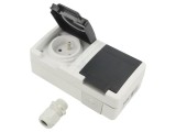 Conector alimentare AC 250VAC 16A IP55 2P+PE pentru perete