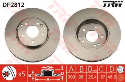 Disc frana MERCEDES C-CLASS (W203) (2000 - 2007) TRW DF2812 foto