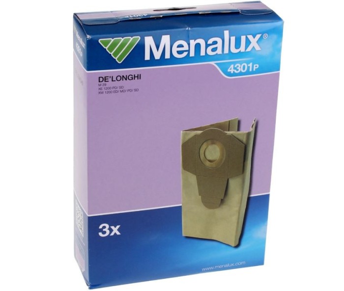 Set 3 saci aspirator MENALUX 4301P, din hartie, ELECTROLUX AEG 9001967653