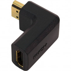 Adaptor Logilink AH0005 HDMI Female - HDMI Male conector 90 grade negru foto