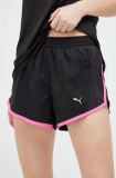 Puma pantaloni scurți de alergare Favourite Velocity culoarea negru, uni, medium waist 523178