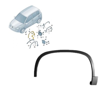 Bandou aripa, ornament fata VW TIGUAN (5N2), 04.2011-05.2016, model : Trend&amp;amp;amp;Fun, partea stanga, cu capse, foto