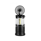 Felinar cu 3 becuri LED, pliabil cu manere, are incorporat un ventilator retractabil