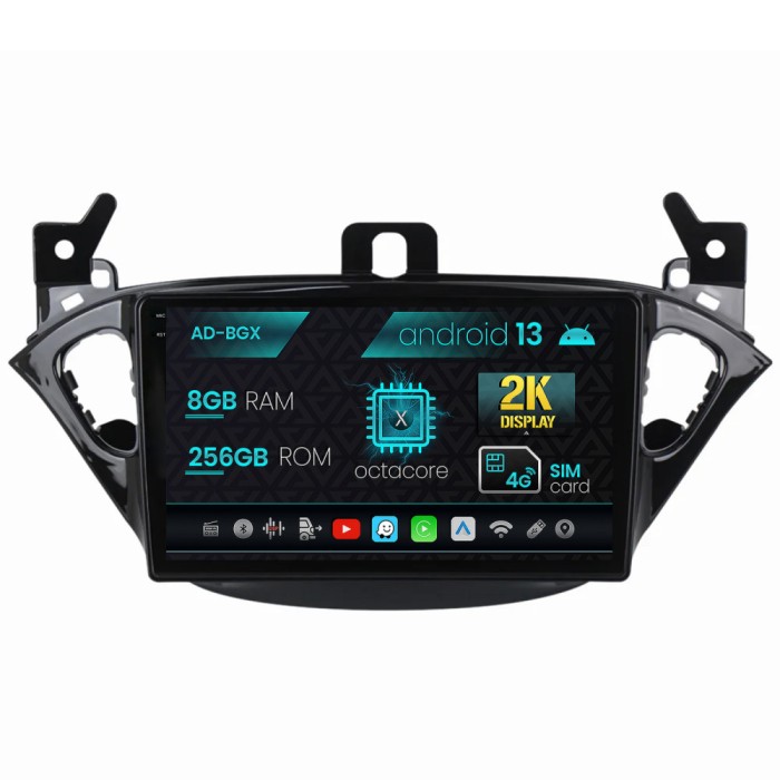 Navigatie Opel Corsa E Adam (2013-2019), Android 13, X-Octacore 8GB RAM + 256GB ROM, 9 Inch - AD-BGX9008+AD-BGRKIT387