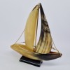 Corabie Barca Decorativa din Corn, Handmade, 16cm inaltime, 15cm lungime, Obiect Decor Casa