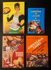 4x CARTE de BUCATE &bull; Specialitati Bauturi Dulciuri &bull; Patiserie Deserturi L Savulescu Parjol &bull; Retete Culinare M Soimu &bull; Conserve Legume Fructe Teisanu
