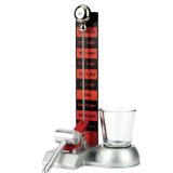 Joc de baut hammershot cu pahar shot flippy, 22 cm, material sticla, plastic, fier, multicolor