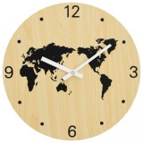 Ceas de perete galben si negru, &Oslash;30 cm, lemn prelucrat