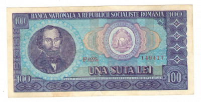 Bancnota Romania 100 lei 1966 - Amintiri RSR / A009 foto