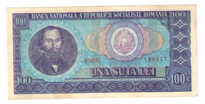 Bancnota Romania 100 lei 1966 - Amintiri RSR / A009