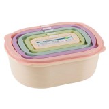 Set 5 caserole alimentare, Zola, diferite culori, diferite dimensiuni, 230 ml, 550 ml, 1,2 lt, 2,2 lt, 3,5 lt