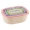 Set 5 caserole alimentare, Zola, diferite culori, diferite dimensiuni, 230 ml, 550 ml, 1,2 lt, 2,2 lt, 3,5 lt