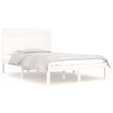 Cumpara ieftin Cadru de pat, alb, 140x190 cm, lemn masiv