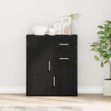 vidaXL Bufet cu sertar cu raft cu depozitare cu ușă Stejar negru 60 x 31 x 70 cm Lemn compozit
