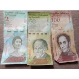 Venezuela lot 3 bucăți 2, 50, 100 Bolivares