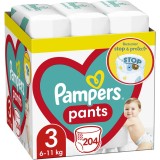 Scutece-chilotel Pampers Pants XXL Box Marimea 3, 6-11 kg, 204 buc