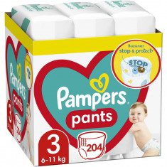 Scutece-chilotel Pampers Pants XXL Box Marimea 3, 6-11 kg, 204 buc