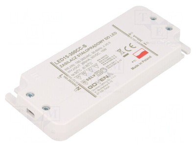 Alimentator LED 15W Slim 300mA 10-50VDC 185-265VAC foto