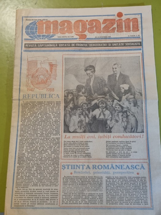 ziarul magazin 29 decembrie 1988-numar de anul nou,revelion
