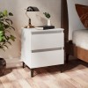 Set 2 Noptiere Gossi, Alb, 40x35x50 cm, PAL &amp; Metal, Design Modern, Dulap Dormitor cu Sertare