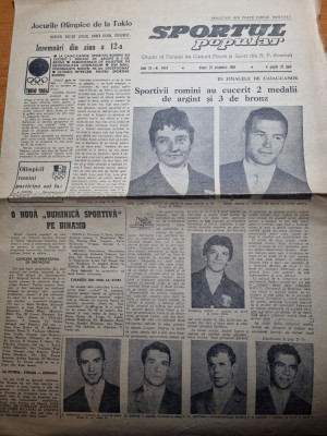 sportul popular 23 octombrie 1964-jocurile olimpice tokio,medalii romania,fotbal foto