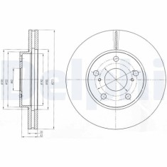 Set discuri frana fata DELPHI, Toyota Auris (E15), 10.2006-09.2012, Corolla Sedan (E15), 10.2006-, Fata; Tara productie vehicul : Turcia; Marea Brita